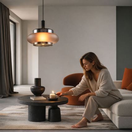 Полилей на кабел BRIZI 1xE27/40W/230V сив/опушен