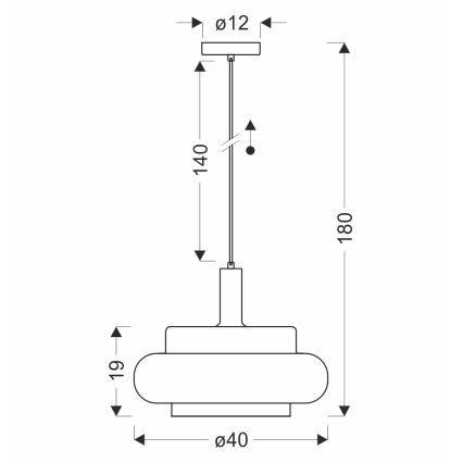 Полилей на кабел BRIZI 1xE27/40W/230V сив/опушен
