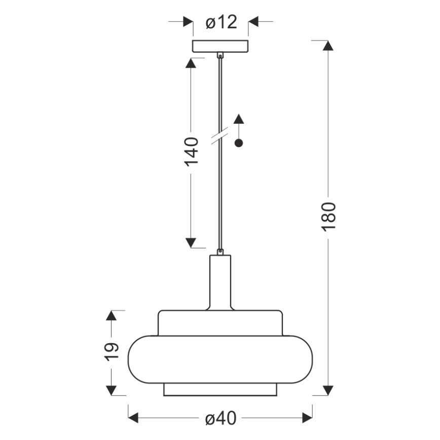Полилей на кабел BRIZI 1xE27/40W/230V сив/опушен
