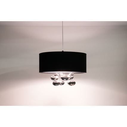 Полилей на кабел BUBBLE 1xE27/60W/230V, диаметър 50 см, черен