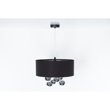 Полилей на кабел BUBBLE 1xE27/60W/230V, диаметър 50 см, черен