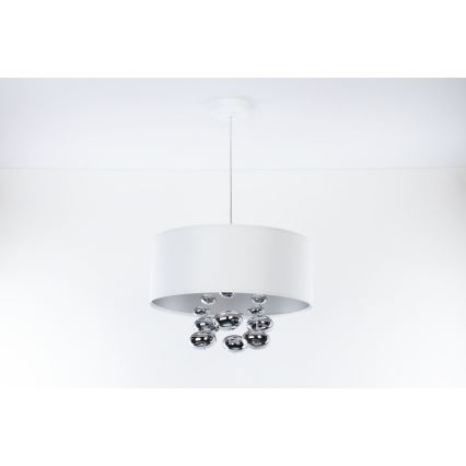 Полилей на кабел BUBBLE 1xE27/60W/230V Ø 40 см бял