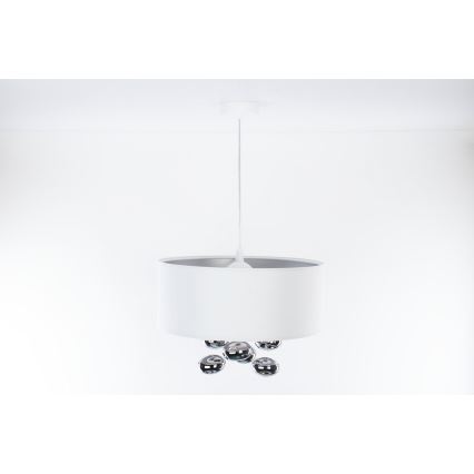 Полилей на кабел BUBBLE 1xE27/60W/230V Ø 40 см бял