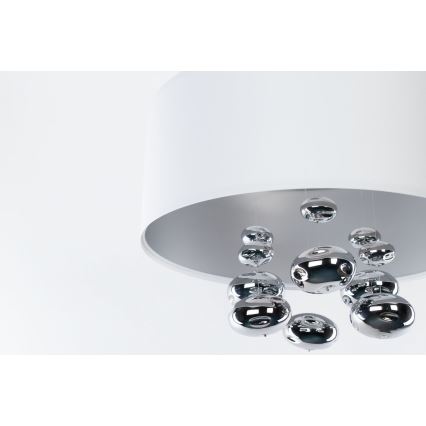 Полилей на кабел BUBBLE 1xE27/60W/230V Ø 40 см бял