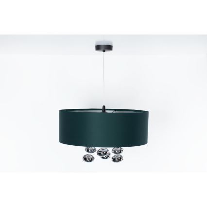 Полилей на кабел BUBBLE 1xE27/60W/230V Ø 40 см, зелен