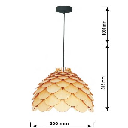 Полилей на кабел BURGO 1xE27/60W/230V Ø 50 см
