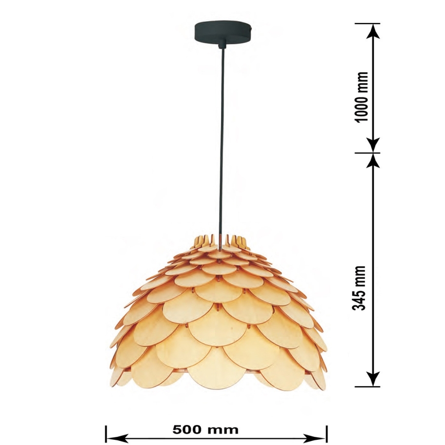 Полилей на кабел BURGO 1xE27/60W/230V Ø 50 см
