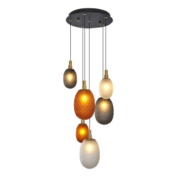 Полилей на кабел CACTUS 6xG9/5W/230V меден/сив/бял