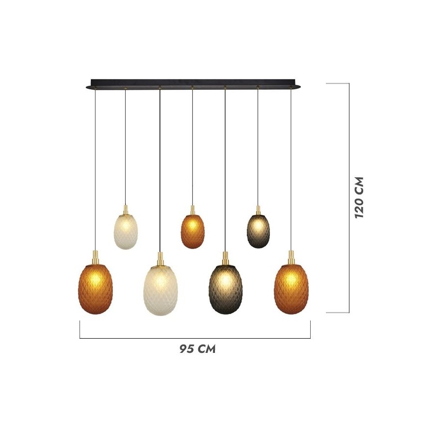 Полилей на кабел CACTUS 7xG9/5W/230V меден/сив/бял