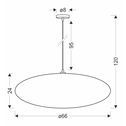 Полилей на кабел CAFEE 1xE27/40W/230V, диаметър 66 см, кафяв