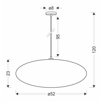 Полилей на кабел CAFEE 1xE27/40W/230V, Ø 52 см, бял