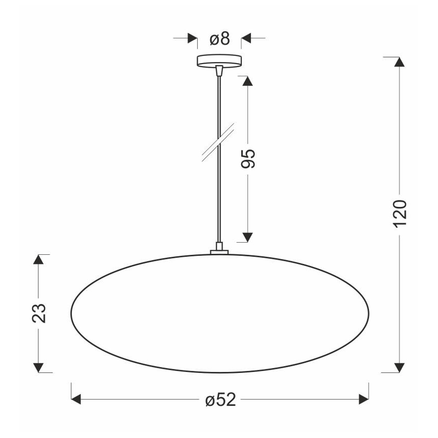 Полилей на кабел CAFEE 1xE27/40W/230V, Ø 52 см, бял