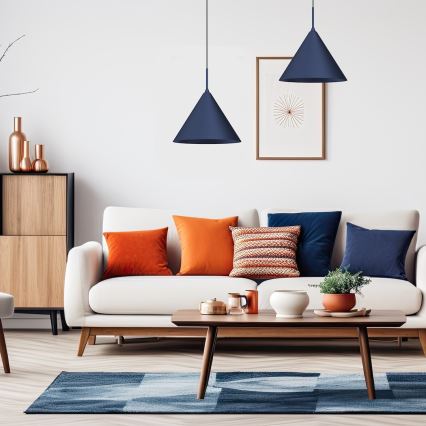 Полилей на кабел CAPITAL 1xGX53/15W/230V, диаметър 32 см, син