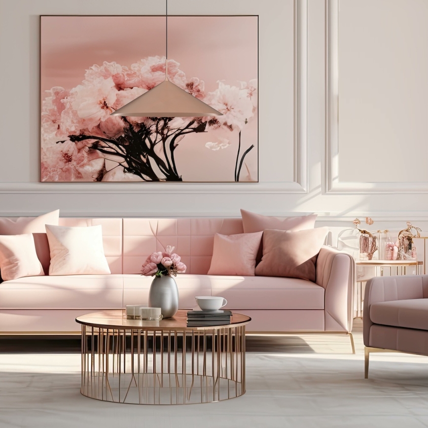 Полилей на кабел CAPITAL 1xGX53/15W/230V, Ø 60 см, розово злато