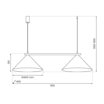 Полилей на кабел CAPITAL 2xGX53/15W/230V бежов