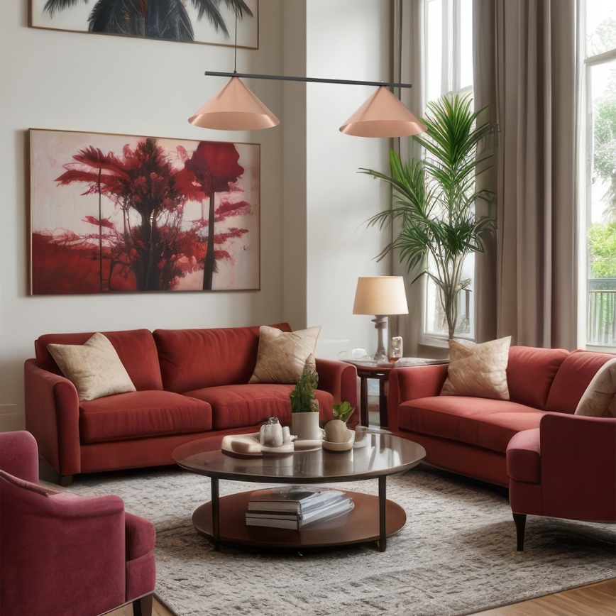 Полилей на кабел CAPITAL 2xGX53/15W/230V розово злато