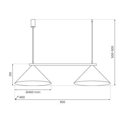 Полилей на кабел CAPITAL 2xGX53/15W/230V розово злато