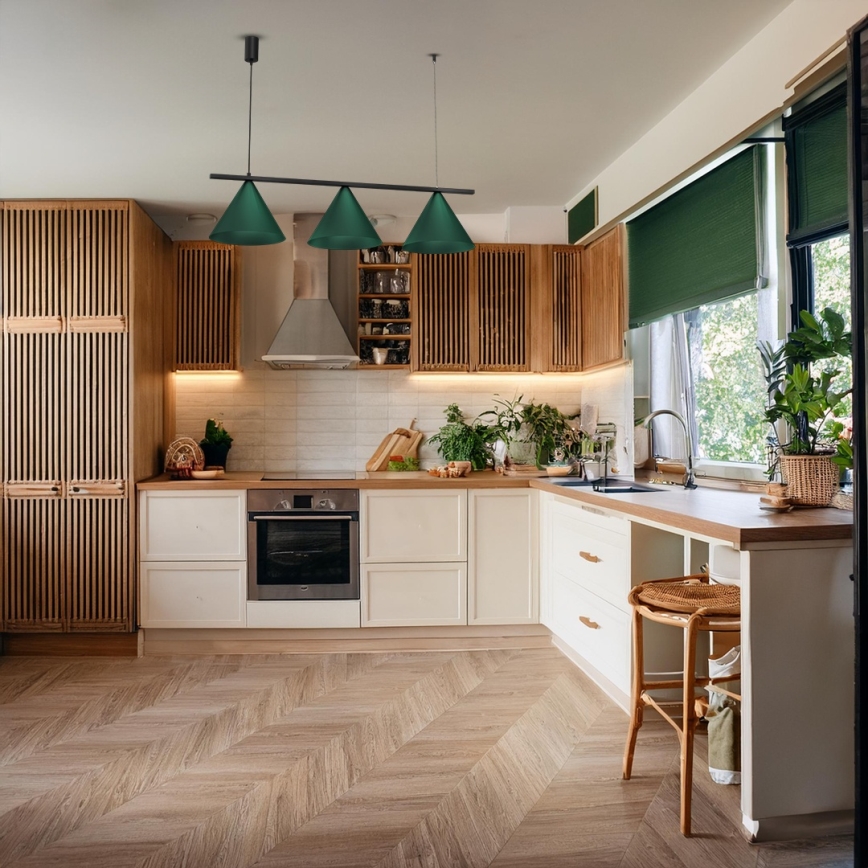 Полилей на кабел CAPITAL 3xGX53/15W/230V зелен