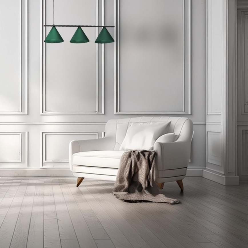 Полилей на кабел CAPITAL 3xGX53/15W/230V зелен