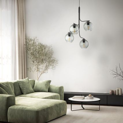 Полилей на кабел CESAR 4xE27/15W/230V черен/димно сив