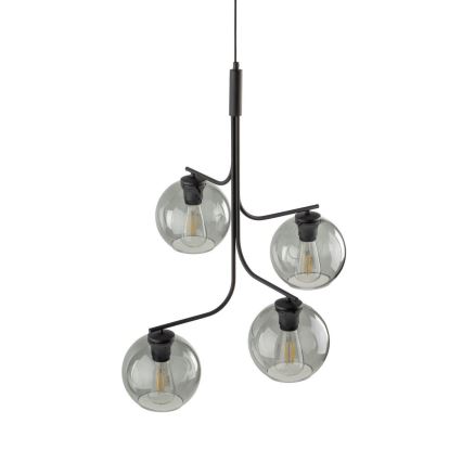 Полилей на кабел CESAR 4xE27/15W/230V черен/димно сив
