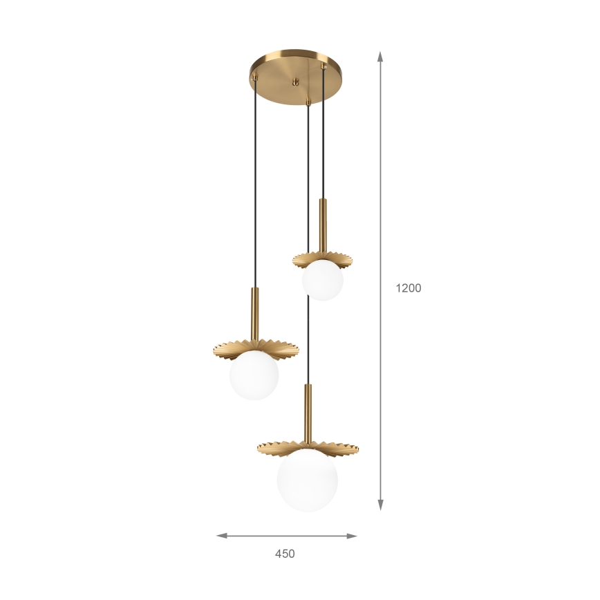 Полилей на кабел CHITA 3xG9/5W/230V златен