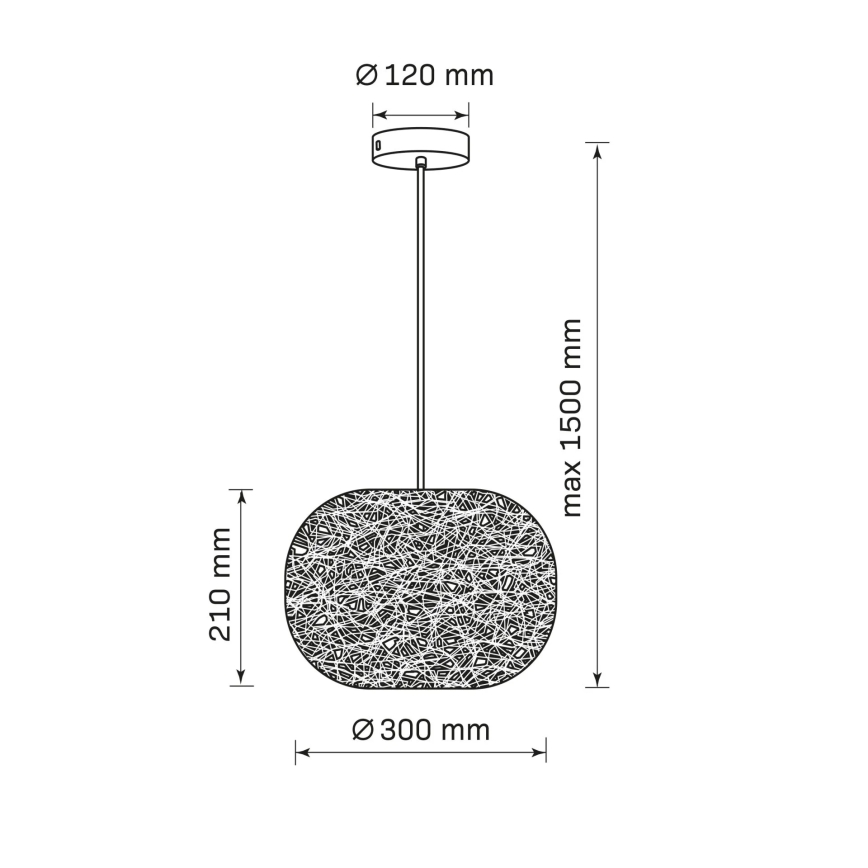 Полилей на кабел CLEA 1xE27/20W/230V pr. 30 cm антрацит