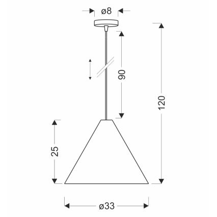 Полилей на кабел CONO 1xE27/40W/230V, ебенов фурнир