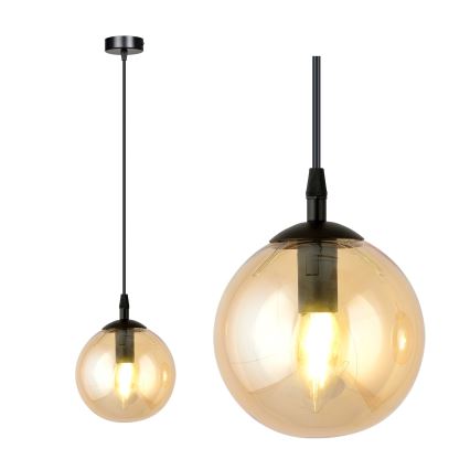 Полилей на кабел COSMO 1xE14/10W/230V с диаметър 14 см черен/димчато бежов