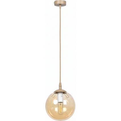 Полилей на кабел COSMO 1xE14/10W/230V Ø 14 см бежов/опушено бежово