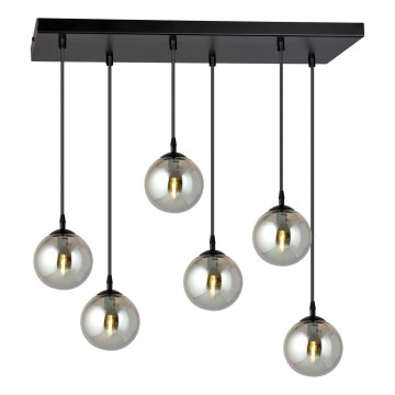 Полилей на кабел COSMO 6xE14/10W/230V черен/димно черен