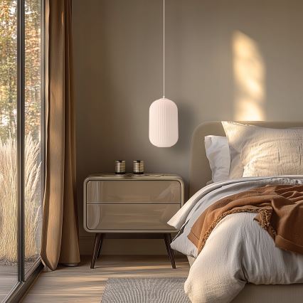 Полилей на кабел CRESTO 1xE27/40W/230V бял