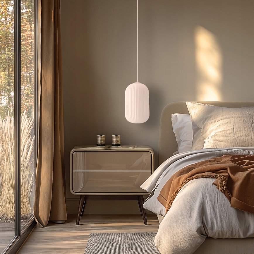 Полилей на кабел CRESTO 1xE27/40W/230V бял