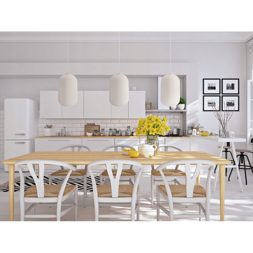 Полилей на кабел CRESTO 1xE27/40W/230V бял