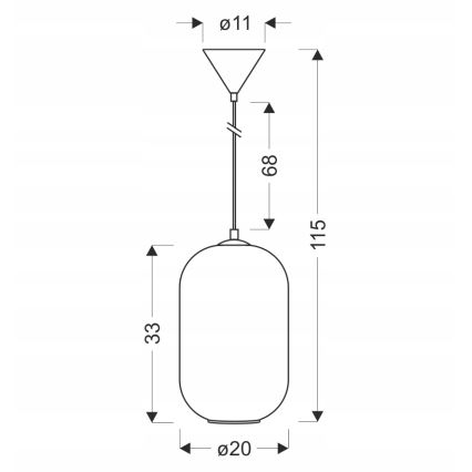 Полилей на кабел CRESTO 1xE27/40W/230V бял