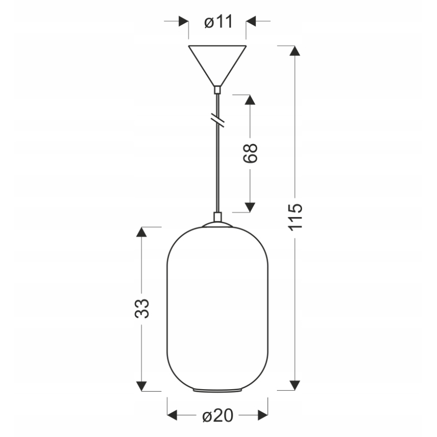 Полилей на кабел CRESTO 1xE27/40W/230V бял
