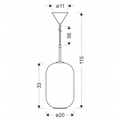 Полилей на кабел CRESTO 1xE27/40W/230V бял/златист