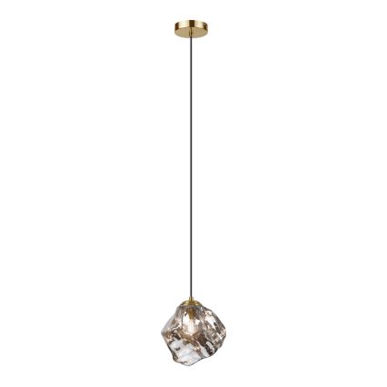 Полилей на кабел CRISTAL 1xE14/15W/230V месинг/димчато черен