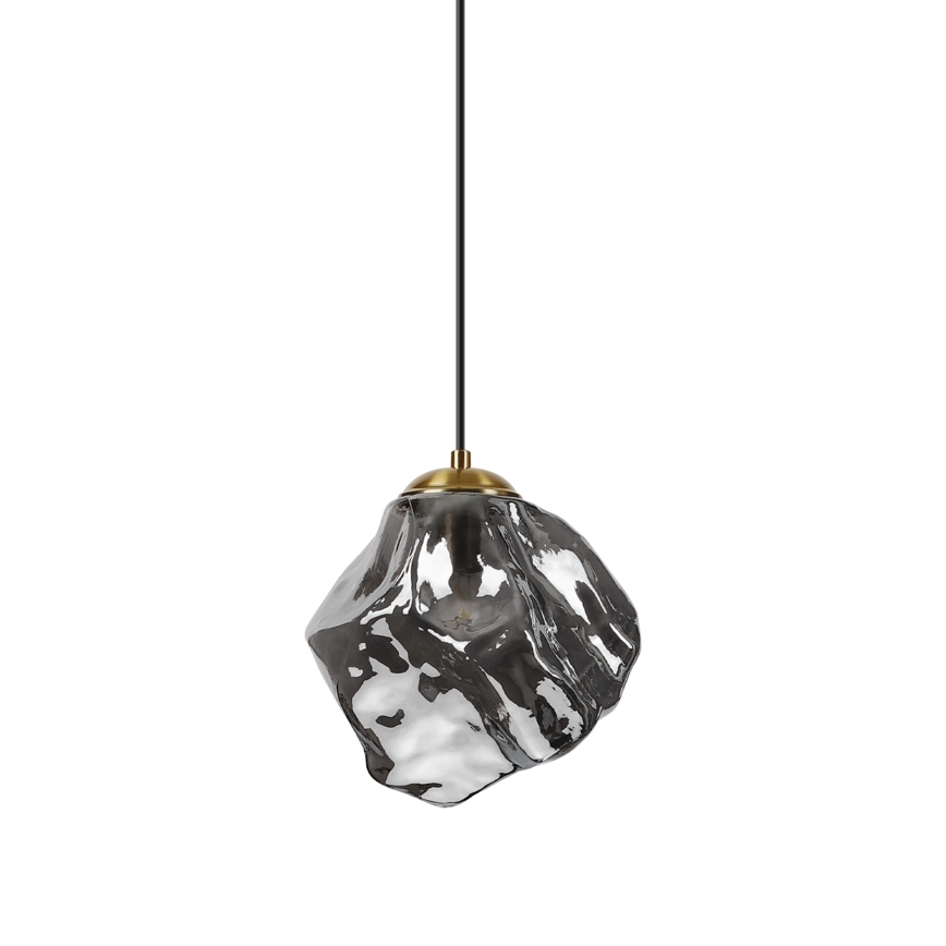 Полилей на кабел CRISTAL 1xE14/15W/230V месинг/димчато черен