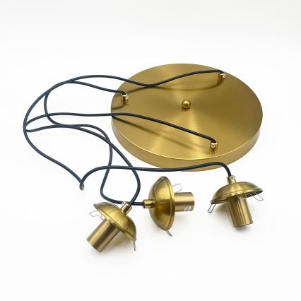 Полилей на кабел CRISTAL 3xE14/15W/230V месинг/димно черен