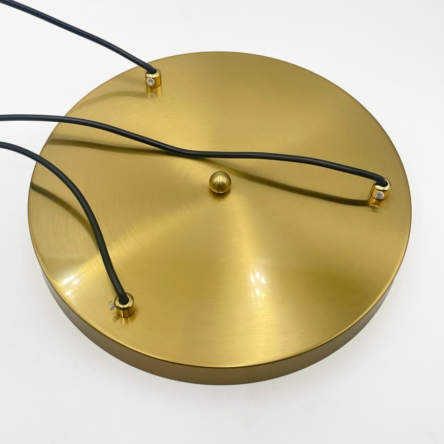 Полилей на кабел CRISTAL 3xE14/15W/230V месинг/опушено бежово