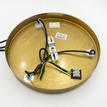 Полилей на кабел CRISTAL 3xE14/15W/230V месинг/опушено бежово