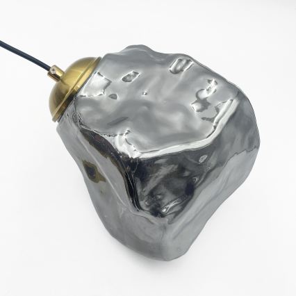 Полилей на кабел CRISTAL 5xE14/15W/230V месинг/димно черно