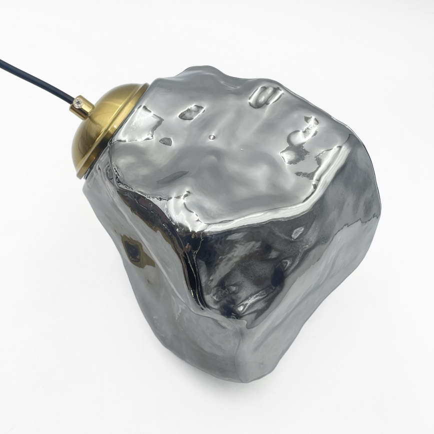 Полилей на кабел CRISTAL 5xE14/15W/230V месинг/димно черно