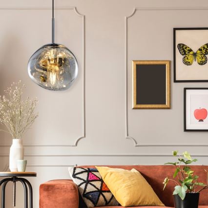 Полилей на кабел CRUMPLED 1xE27/24W/230V, Ø 18 см, опушен