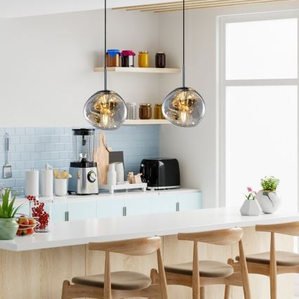 Полилей на кабел CRUMPLED 1xE27/24W/230V, Ø 18 см, опушен