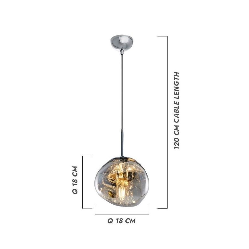 Полилей на кабел CRUMPLED 1xE27/24W/230V, Ø 18 см, опушен