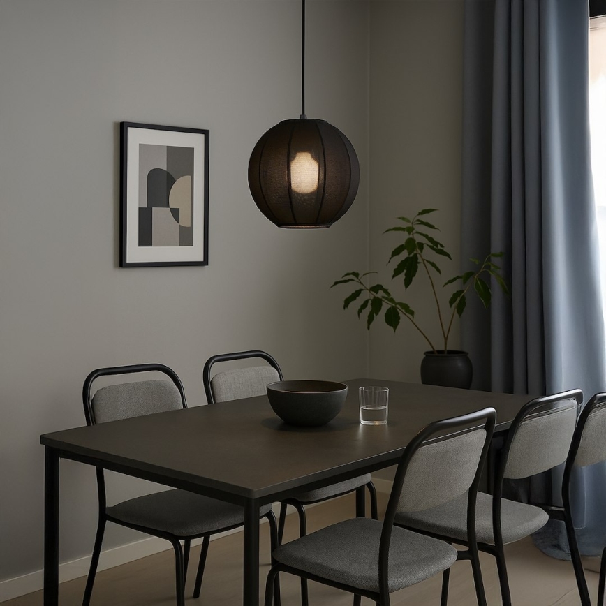 Полилей на кабел DANA 1xE27/15W/230V Ø 25 см черен