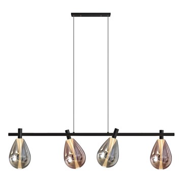 Полилей на кабел DENSO 4xG9/5W/230V черен хром/меден