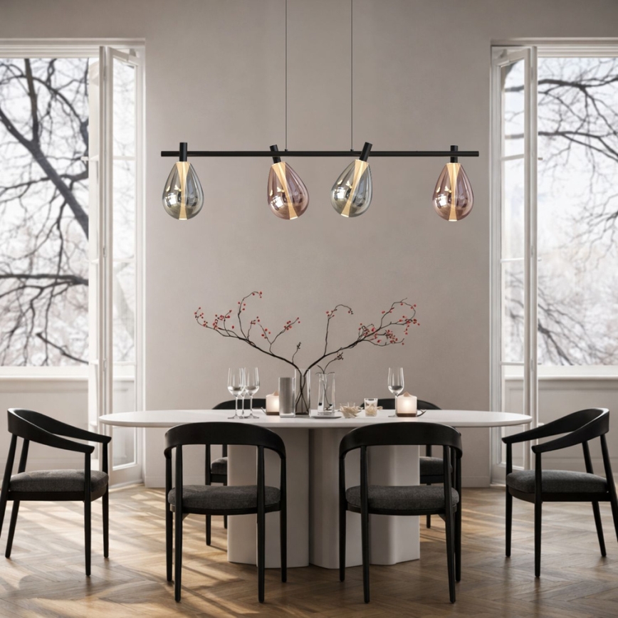 Полилей на кабел DENSO 4xG9/5W/230V черен хром/меден